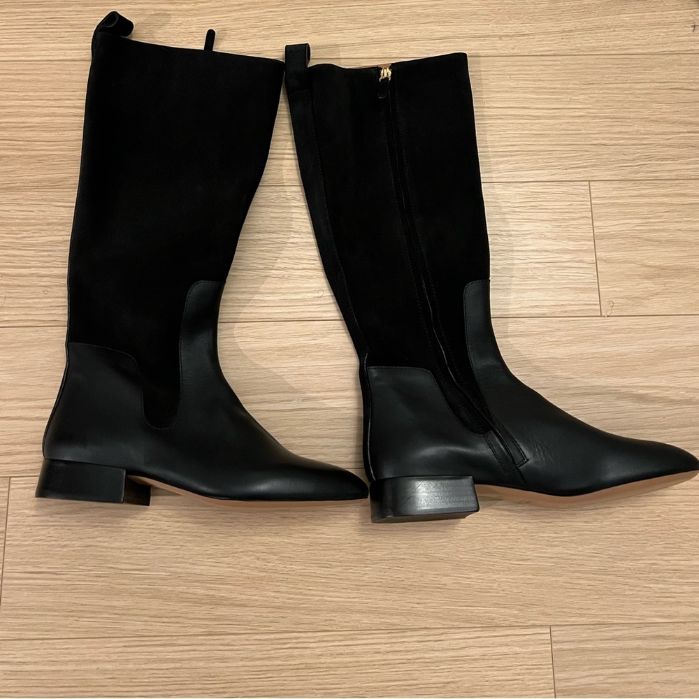 Brand NEW Chloe tall black leather and suede boots